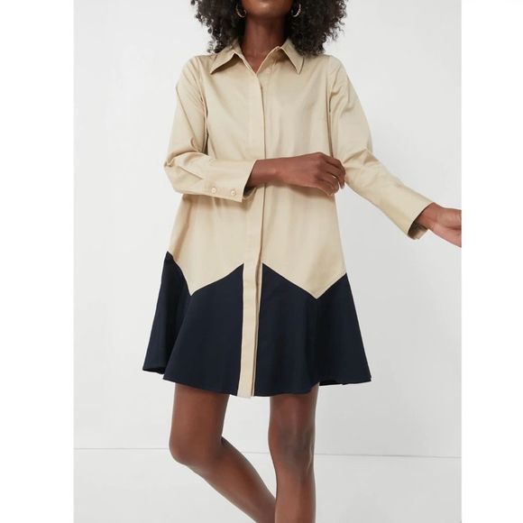Tuckernuck Sand Roux Mini Long Sleeve Classic Chic Dress Size Small NWT - Picture 2 of 8